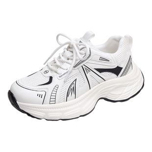 厚底运动鞋女2026新款春季网面休闲轻便软底超轻跑步老爹鞋显脚小