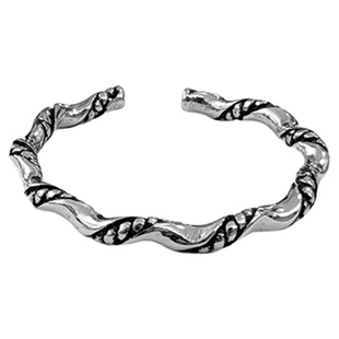 纹砖Veinsbrick《织画》复古民族做旧麻花波浪纹纯银S925开口戒指