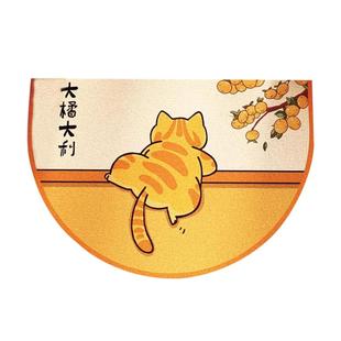 拱形入户门地垫可爱猫丝圈脚垫除尘耐脏可裁剪门垫玄关门厅地毯