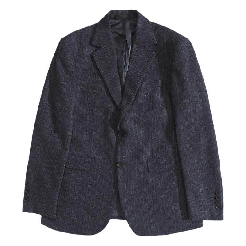 川泽男士条纹西服修身韩版简约