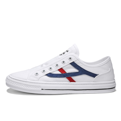 无鞋带男鞋帆布板鞋一脚蹬薄