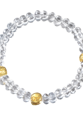 原创天然水晶手串925银镀18K金