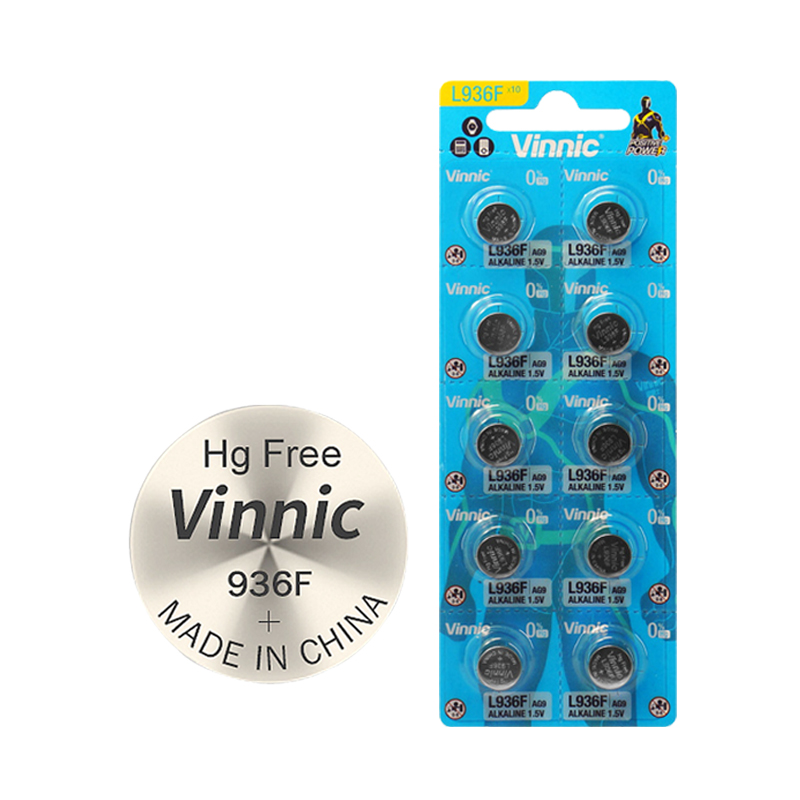 VINNIC/松柏L936F AG9 394 194石英手表助听音器1.5V碱性纽扣电池