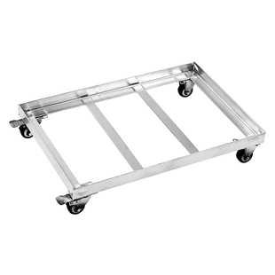 定做户外底座大号移动冰箱托盘底盘周转箱托架耐用万向轮铁制支架