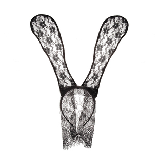 BXA万圣节兔耳发箍女纯欲辣妹发饰花朵蕾丝穿搭假面舞会表演饰品