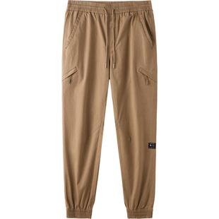 骆驼男装休闲裤男款运动新款宽松透气潮流时尚长裤户外工装束脚裤