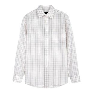 伦敦雾秋季男士商务休闲长袖衬衫百搭纯棉亲肤简约格子衫男装衬衣