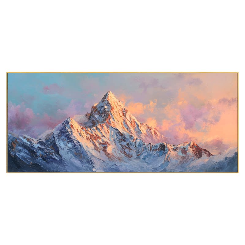 翼图大芬中式山水油画背景墙挂画
