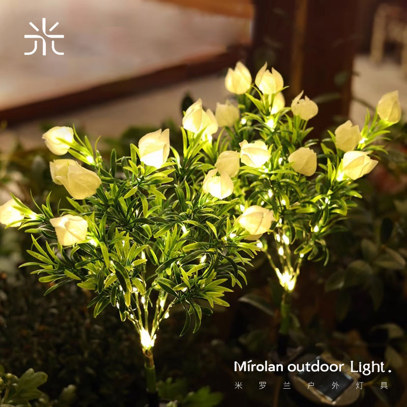 草坪灯花园布置庭院造景植物太阳能户外灯氛围防水地插灯小院装饰