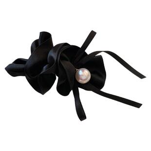 黑色珍珠弹簧夹一字夹2026新款发夹女后脑勺抓夹发饰独特漂亮头饰