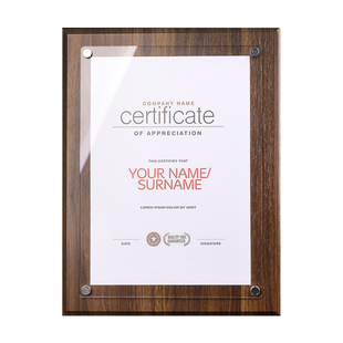 证书框a4装裱框相框品牌授权书摆台高品质证件框荣誉证书奖状奖牌展示框亚克力框架a5现代简约风毕业证书挂墙