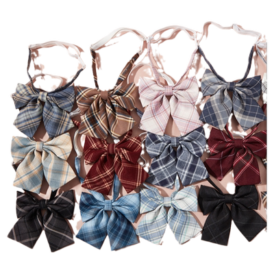 日系格子毕业照学院风水手服领结