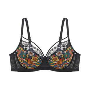 怡倩【淘花岛】性感绑带兔耳朵薄款内衣女大胸显小胸罩超薄杯文胸