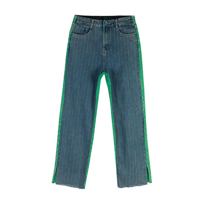 拓谷潮牌扎哈休闲长裤开叉拼色