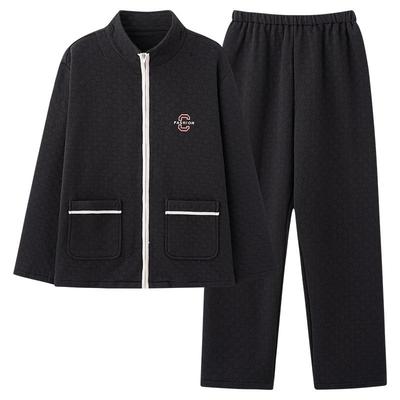 品质睡衣男秋冬加厚纯棉长袖夹层