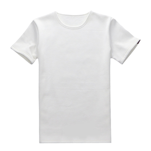 加绒加厚短袖t恤男保暖冬季上衣服圆领半袖冬天棉衣服男打底衫潮