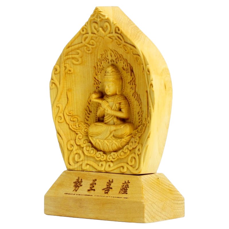 东阳黄杨木菩萨佛像玄关工艺品