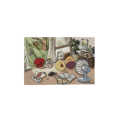 韩国文创可爱插画明信片装饰卡片