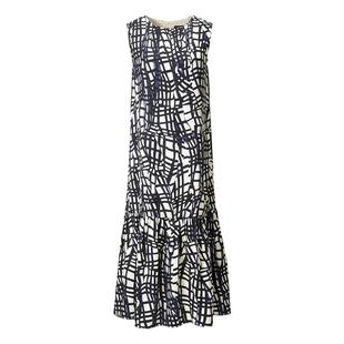 颜域设计感时尚连衣裙女2026新款早春气质中长款印花无袖背心裙子