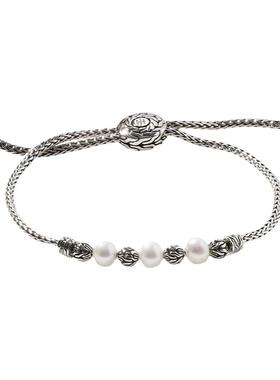 JH珍珠手链手工编织925银潮流