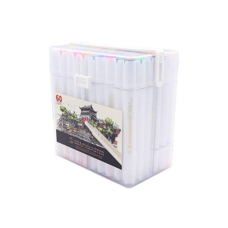 STA斯塔马克笔GM1020酒精油性硬头马克笔美术专用速干动漫画笔防水不褪色儿童水彩笔60色儿童绘画专用套装