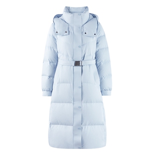 保暖简约立领通勤羽绒服2025年冬季新款女装休闲连帽长款棉衣外套