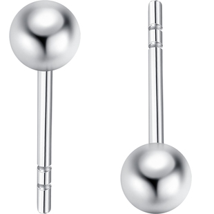 潮宏基铂雅铂金耳钉PT950耳饰圆珠小巧养耳精致时尚生日礼物