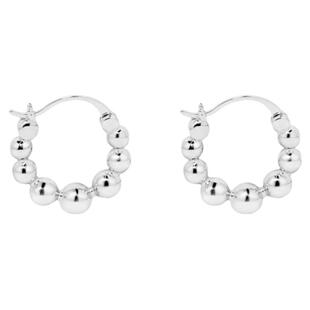 G/S工作日序曲 冷淡风精致渐变小银珠耳圈女简约高级百搭耳环耳扣