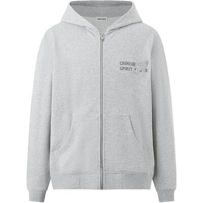 CHINISM赤尘纯棉撞色绣花卫衣男