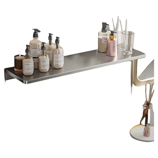 浴室置物架卫生间免打孔厕所洗手间洗手台镜前一字隔板墙上收纳架