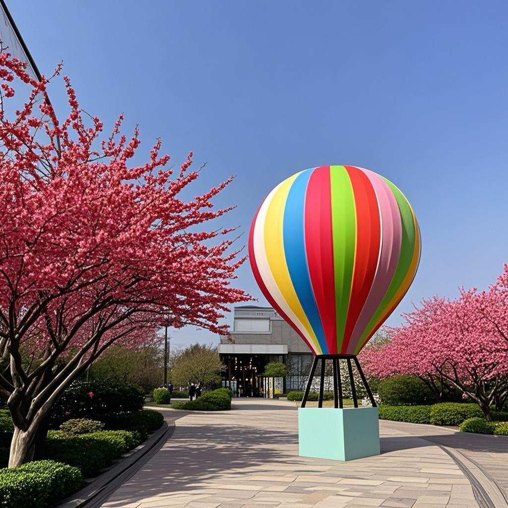 新疆包邮美陈热气球道具景区开业摆件七彩落地户外大型热气球景观