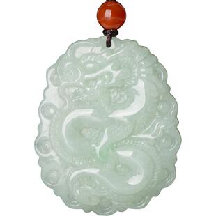 缅甸A货天然翡翠龙牌吊坠男女款生肖龙项链玉佩挂件珠宝玉石证书