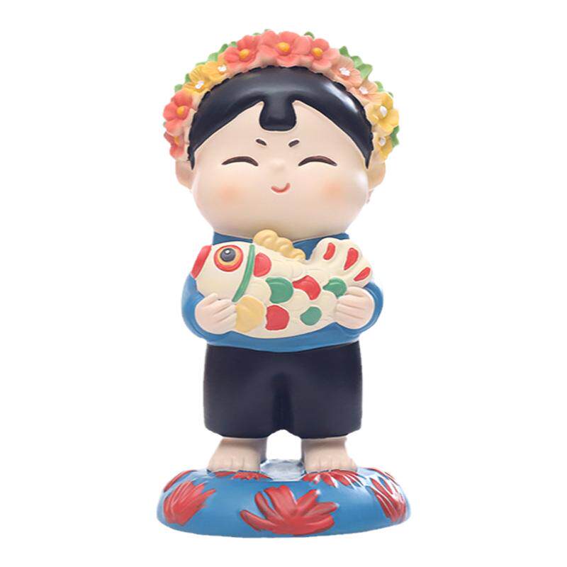文创簪花公仔摆件树脂桌面装饰品