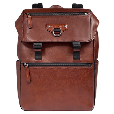 The Bridge/桥牌  IACOPO系列男士通勤翻盖开合牛皮双肩背包