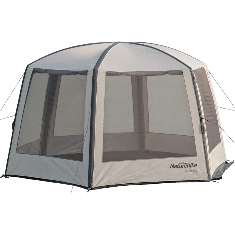 挪客Naturehike六角充气凉棚露营装备户外野营大型海滩天幕帐篷