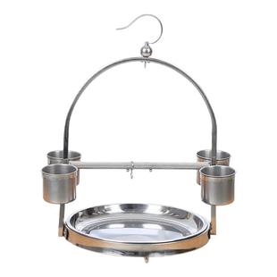 不锈钢鹦鹉鸟架虎皮伯劳玄凤牡丹金属防滑站杆结实耐用手提挂架