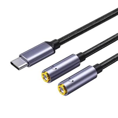 俊达利typec耳机转接头转换头双3.5接口手机一分二音频线二合一转换器情侣分线器适用于华为小米荣耀OPPO手机