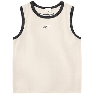 FromMars Contrast-colored hemmed small label sleeveless vest