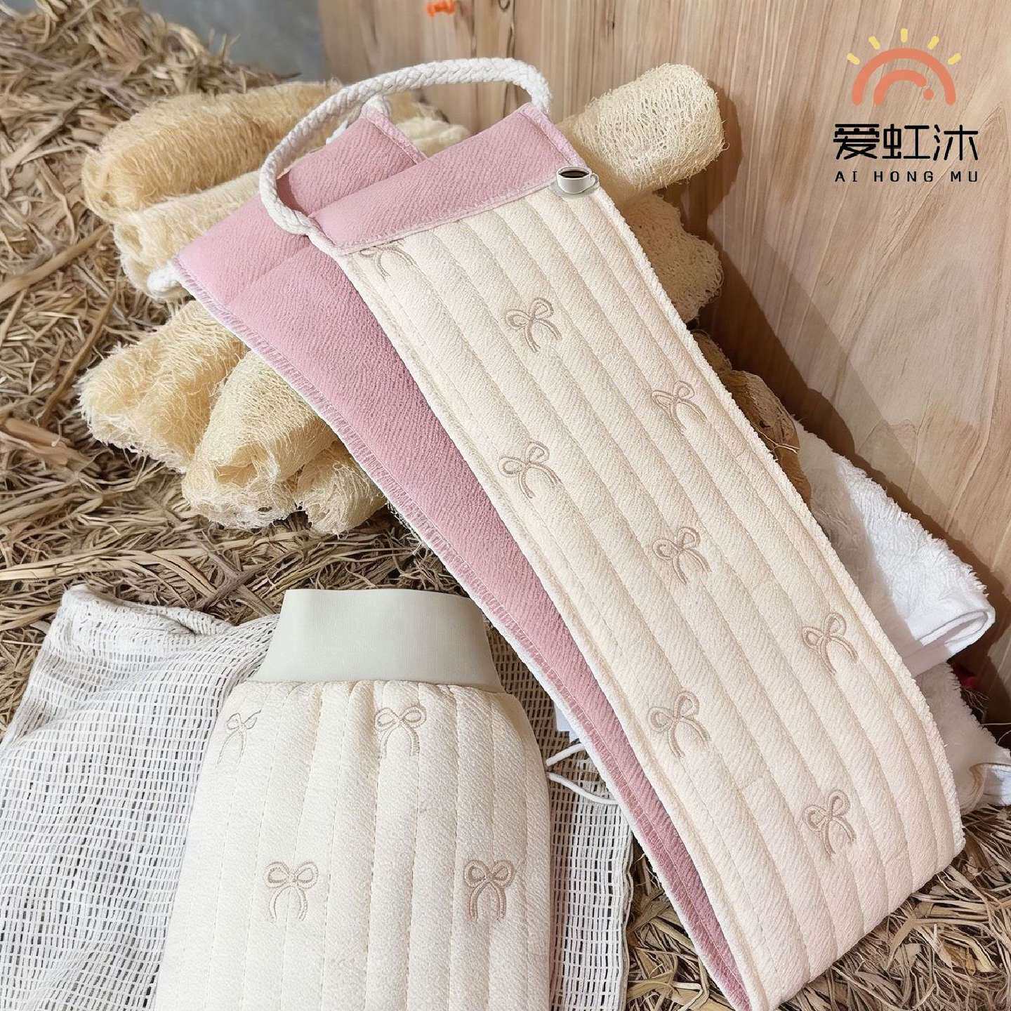 搓澡巾加宽蝴蝶结拉背巾搓背神器男女洗澡搓澡毛巾长条搓澡巾