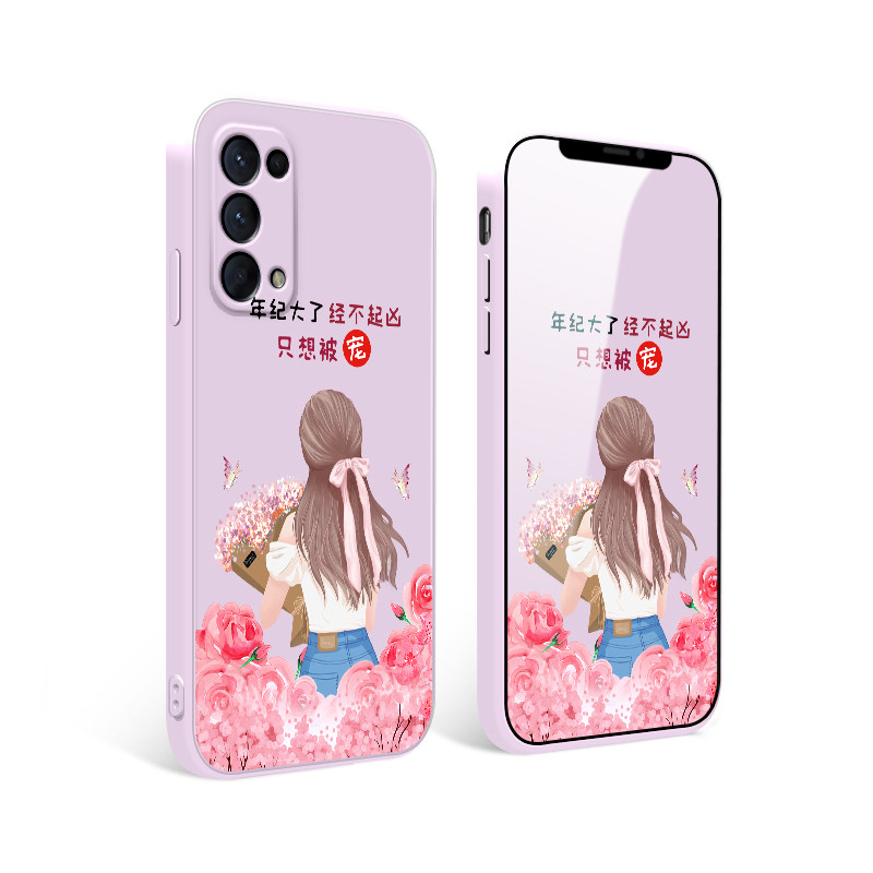 luckrider适用于opporeno5k手机壳。OPPO Reno5K直边液态硅胶PEGM10男女PEGM1O个性创意0pp0ren05k小清新oppr