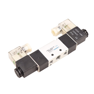 4V220-08二位五通电磁阀双线圈换向阀DC24V控制阀220V气缸换向阀