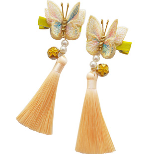 汉服古风发饰古装穗子铃铛蝴蝶发夹边夹流苏儿童节发饰跳舞演出饰