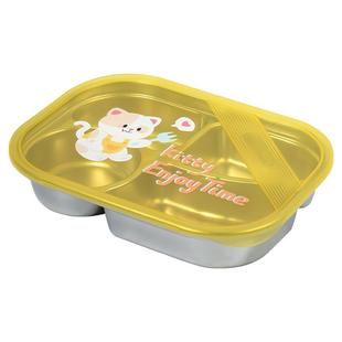 乐扣乐扣儿童餐盘316L不锈钢宝宝分格盘子婴幼儿分餐盘家用带盖