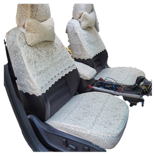 定制加厚汽车蕾丝座套半截套坐垫专用布艺座椅套坐套座垫半包秋冬