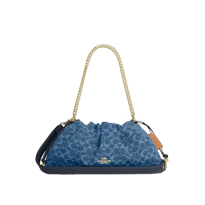 COACH/蔻驰官方 奥莱款Faye女士大号单宁牛仔单肩斜挎手提包CDB97