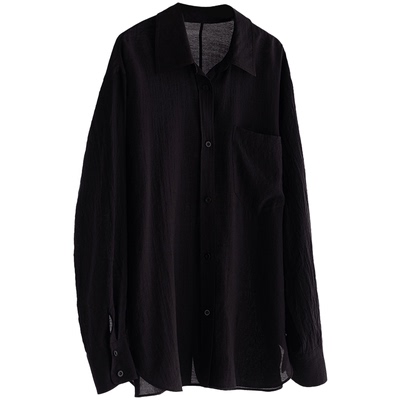 CR后开衩衬衫薄外套黑色防晒上衣