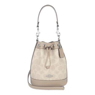 COACH蔻驰Dempsey秋冬新品 女士PVC配皮单肩斜挎手提水桶包CW299