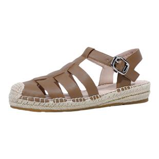 金利来女鞋夏季新款时尚复古渔夫鞋镂空包头舒适平底休闲罗马凉鞋