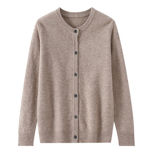 加厚100%纯羊毛衫男开衫外套宽松圆领毛衣秋冬新款针织打底羊绒衫