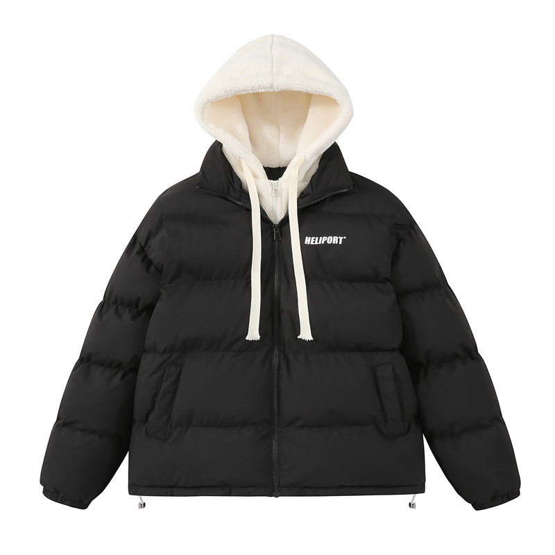HELIPORT停机坪羊羔绒假两件棉服